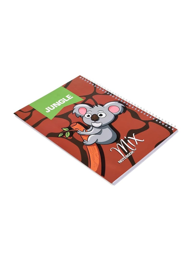 دفتر رياضيات حلزوني عالي الجودة A4-Mix (1/2 مربع) 21*29.7 سم 80 ورقة - متعدد الالوان - Image 1