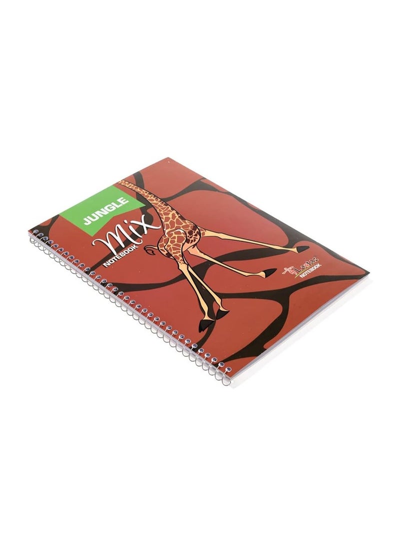 دفتر رياضيات حلزوني عالي الجودة A4-Mix (1/2 مربع) 21*29.7 سم 80 ورقة - متعدد الالوان - Image 2