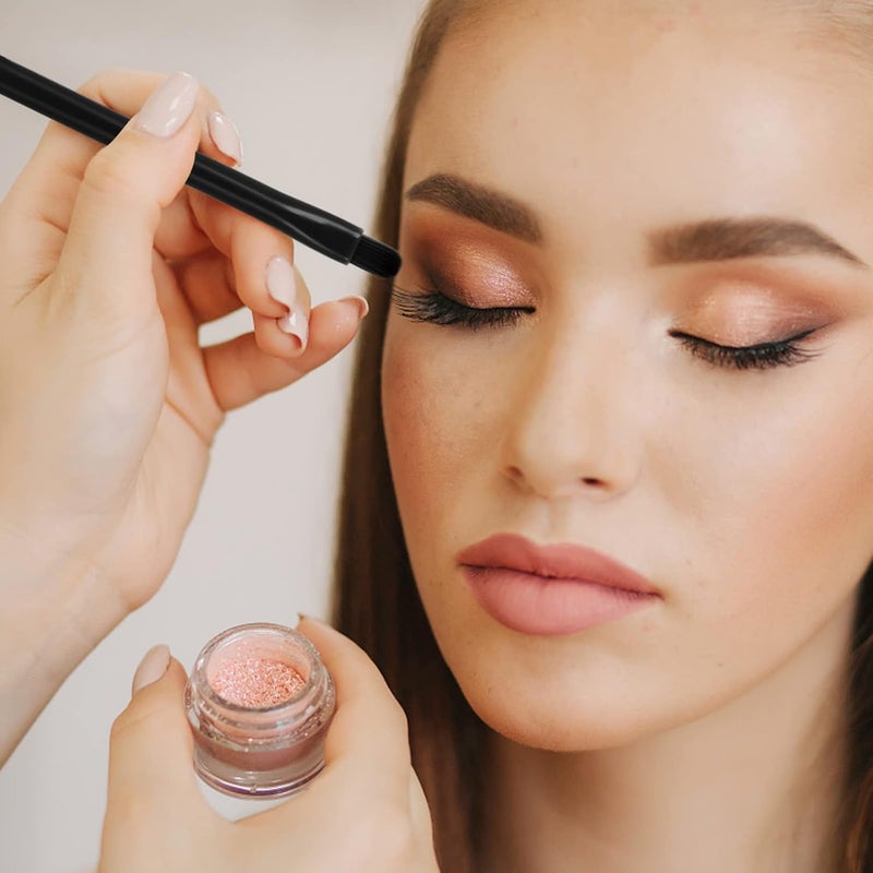 Sibba 4 in 1 Retractable Makeup Brush Set Multifunctional Cosmetic Makeup Brushes Portable Facial Highlight Eyeshadow Foundation Blending Powder Brushes for Travel Black - Image 5