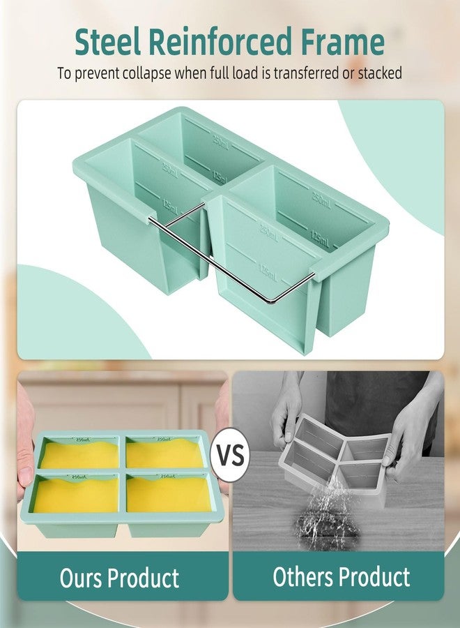 FDDAI Silicone Freezer Tray for Sauce Cube: FDDAI Super Prep Freezing Tray for Souped Storage - Freeze 125mL 250mL Broth Soup Portion - Image 2