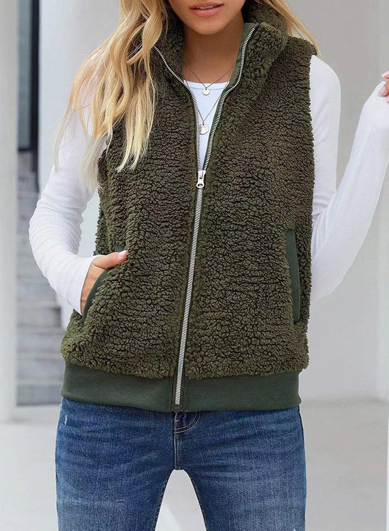 Loquat Autumn Winter Ladies Fashion Warm Wool Vest - Image 1