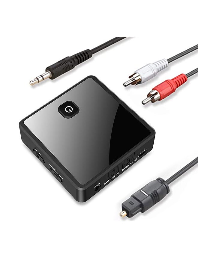 Generic - ZF-380 2 in 1 Bluetooth 5.0 Transmitter Receiver TV Speaker 3.5mm AUX Optical Adapter Audio Music Wireless Transmitter Receiver for PC TV Car Headphones Wireless Adapter - Image 1