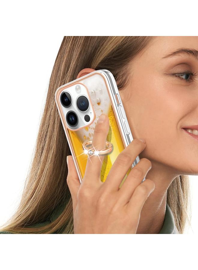 اس-توب جراب لهاتف iPhone 13 Pro Max مطلي بالكهرباء من الجانبين IMD مع حامل حلقي - Image 5