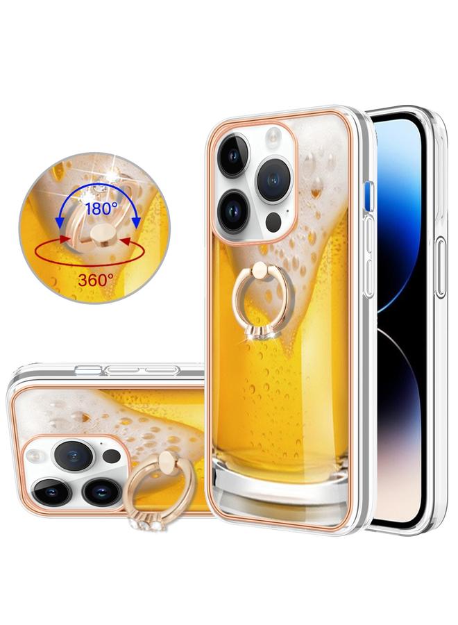 اس-توب جراب لهاتف iPhone 13 Pro Max مطلي بالكهرباء من الجانبين IMD مع حامل حلقي - Image 1