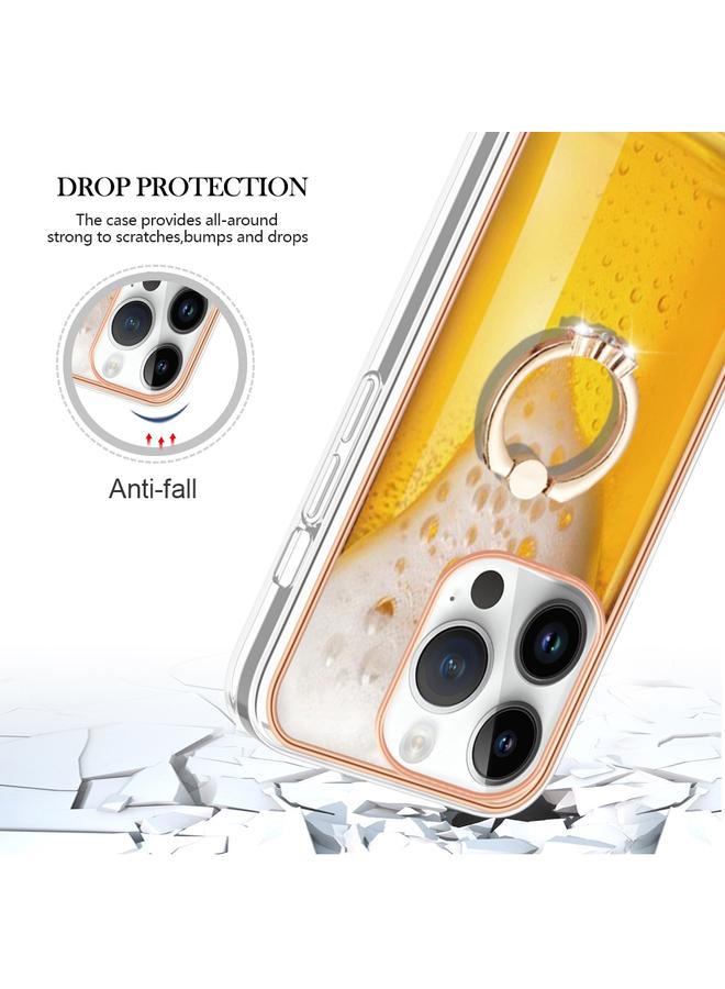 اس-توب جراب لهاتف iPhone 13 Pro Max مطلي بالكهرباء من الجانبين IMD مع حامل حلقي - Image 4