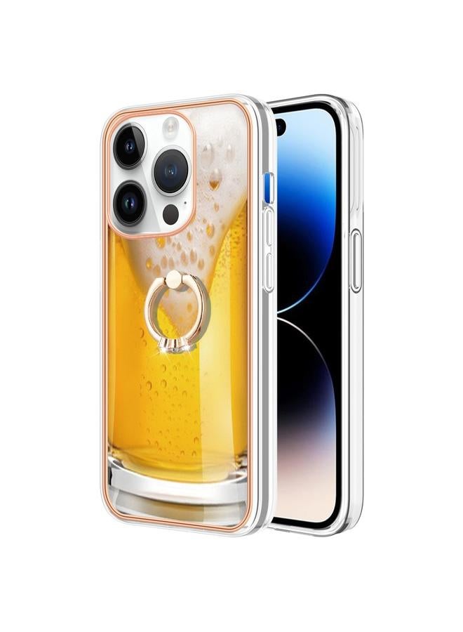 اس-توب جراب لهاتف iPhone 13 Pro Max مطلي بالكهرباء من الجانبين IMD مع حامل حلقي - Image 2