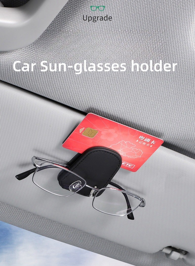 Magnet Adsorbed Sunglass Holder for Car Visor,Leather Car Sunglasses Holder,Car Accessories, Automobile Accessories,Sun Visor Car, Sunglasses Clip for Glasses Cards (1PCS, Burgundy) - Image 3