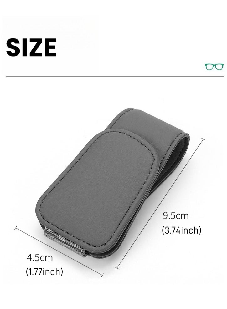 Magnet Adsorbed Sunglass Holder for Car Visor,Leather Car Sunglasses Holder,Car Accessories, Automobile Accessories,Sun Visor Car, Sunglasses Clip for Glasses Cards (1PCS, Burgundy) - Image 5