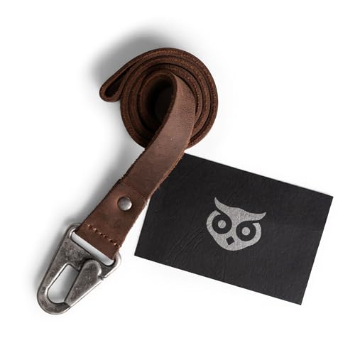 Hide & Drink, Lanyard Keychain for Men and Women, Neck Strap with Hook, ID Holder, Clip to Attach to House, Apartment, Car Keys, Full Grain Leather, Handmade, Bourbon Brown - Image 5