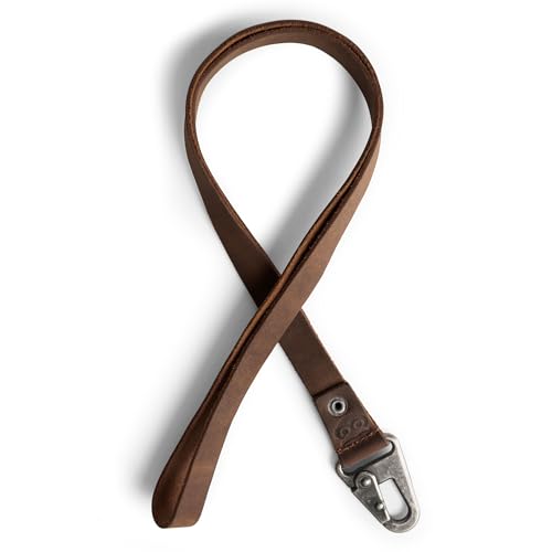 Hide & Drink, Lanyard Keychain for Men and Women, Neck Strap with Hook, ID Holder, Clip to Attach to House, Apartment, Car Keys, Full Grain Leather, Handmade, Bourbon Brown - Image 2