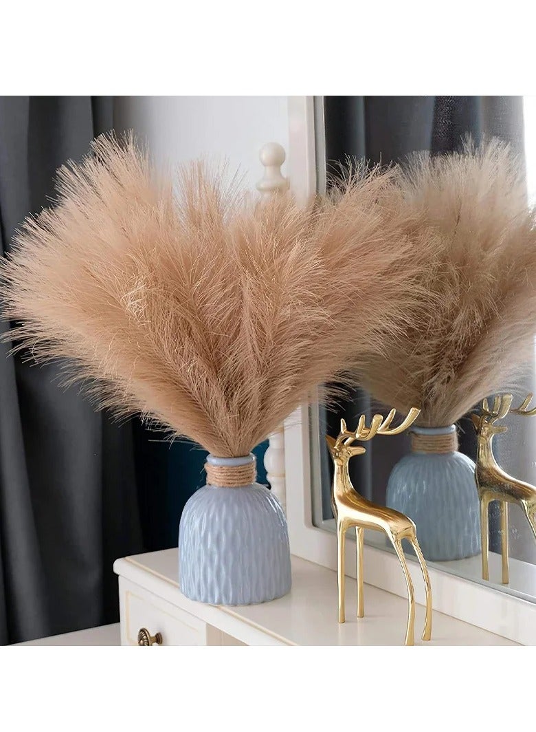 AROAQ Artificial Fluffy Pampas Grass, Elegant Fake Flower Boho Decor, Durable Artificial Flowers For Vase Filler Farmhouse Diy Room Home Wedding Decor, Black 10pcs - Image 2