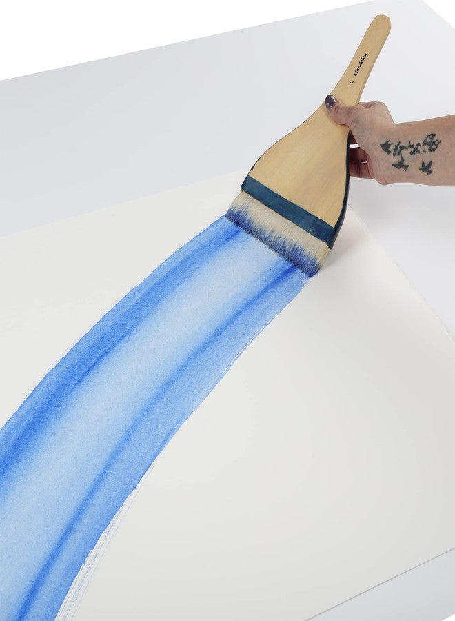 Creative Mark Mandalay Professional Goat Hair Hake Brush - 2" Wide Paint Brush with Paddle Handle for Professional Artists - Soft Natural Bristles Ideal for Sumi-e and Color Washes - Image 3