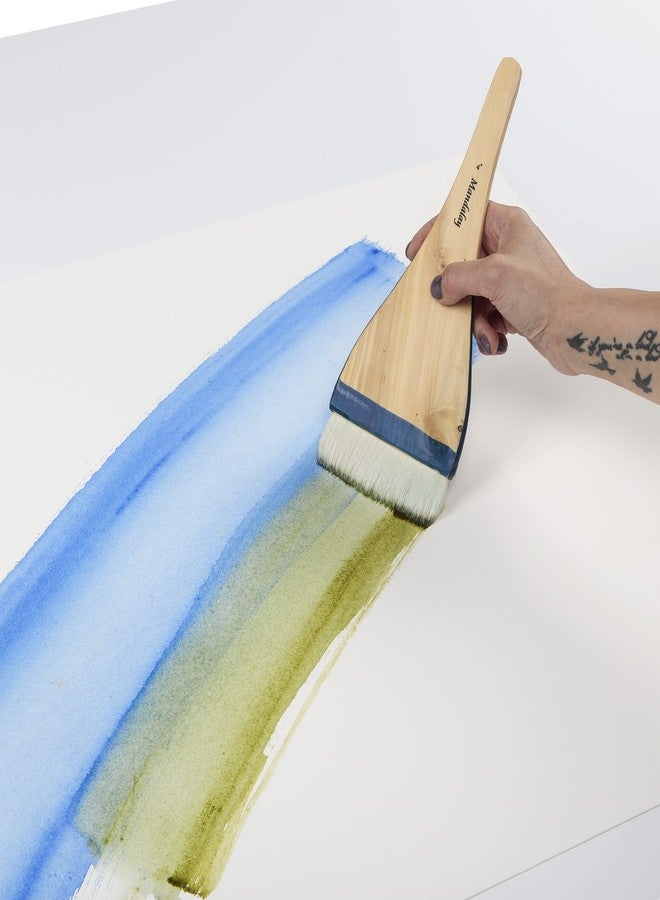 Creative Mark Mandalay Professional Goat Hair Hake Brush - 2" Wide Paint Brush with Paddle Handle for Professional Artists - Soft Natural Bristles Ideal for Sumi-e and Color Washes - Image 4