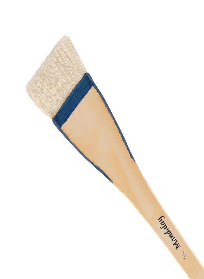 Creative Mark Mandalay Professional Goat Hair Hake Brush - 2" Wide Paint Brush with Paddle Handle for Professional Artists - Soft Natural Bristles Ideal for Sumi-e and Color Washes - Image 1