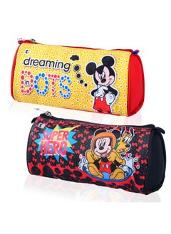 Kuber Industries Kuber Industries Pack of 2 Pencil Pouch | Multi-Purpose Travel Pouch | Kids Stationary Pencil Case | Pencil Utility School Pouches | Disney Geometry Box | Large | Yellow & Black  - Image 1