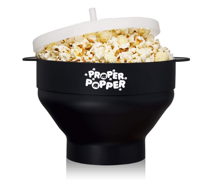 THE ORIGINAL MICROWAVE POPCORN POPPER SILICONE POPCORN MAKER COLLAPSIBLE BOWL BPA FREE DISHWASHER SAFE BLACK