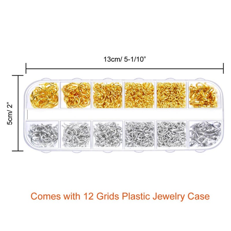 Paxcoo 1200Pcs Open Jump Rings and Lobster Clasps Jewelry Findings Kit with Pliers for Jewelry Making (Silver and Gold) - Image 4