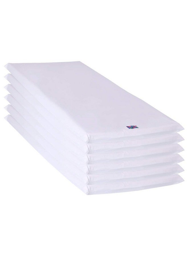 ROLLEE POLLEE Northwest White Microfiber Cot Sheets - Stitched Hem, Super Soft & Durable with Elastic Loops - Ideal for Preschool & Daycare Naptime Bedding - Toddler Size 23" x 42" 6-Pack - Image 1