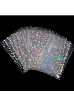Generic 200 Pcs Kpop Photocard Sleeves, Little Star Laser Flashing Card Sleeves, Star Glass Gemstone Rainbow Holographic Card Sleeves Trading Card Protector for Photocard Kpop Photo Cards, 61 x 88 mm  - Image 4