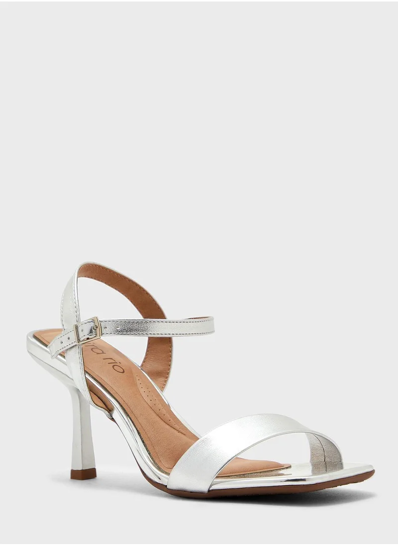 Beira Rio Multi Strap Mid Heel Sandals