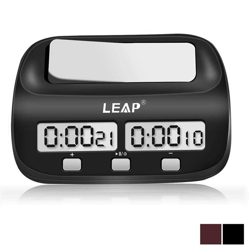 LEAP LEAP Chess Clock Digital Chess Timer Professional for Board Games Timer with Alarm Function (Official Store) Black  - Image 1