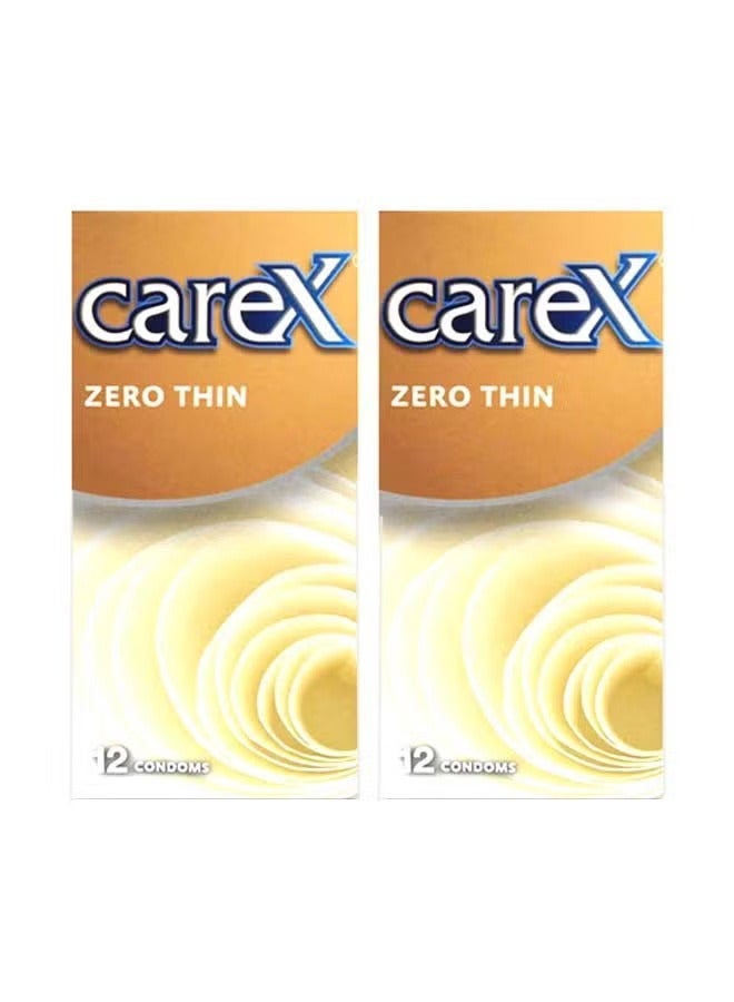 careX 24-Piece Zero Thin Condom 2 Boxes (24 pcs)