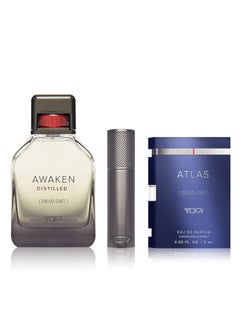 Tumi TUMI Awaken Distilled 0800 GMT  Extrait De Parfum For Men  Stimulating Cologne with Woody Notes  Bundle Collection 