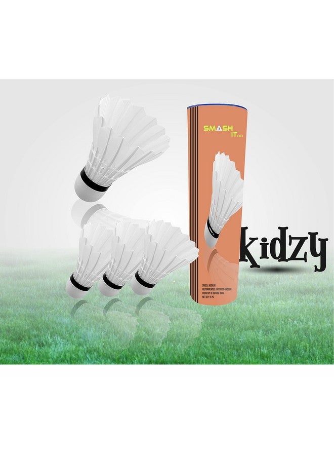 Jaspo Kidzy Steel Badminton Racket Set (18 Inches Length) With 5Pc. Feather Shuttlecock (Neon Green)-Recommended For Kids Only - Image 2