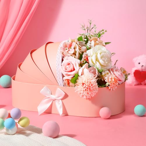 Sabary Baby Carriage Flower Cradle Floral Basket Pink Crib Flower Arrangement Basket Paper Cardboard Box for Gender Reveal Baby Shower Favors Wedding Celebrations - Image 3