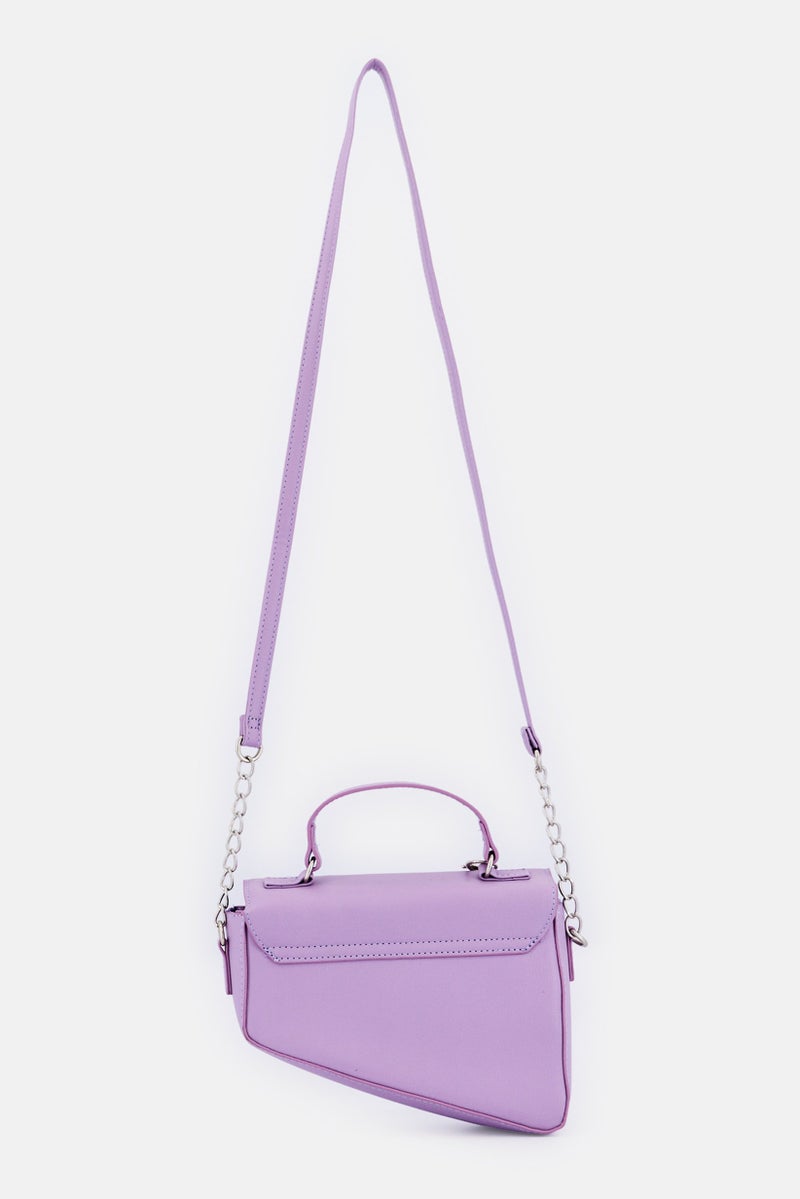 Miss Gwen's OMG Kids Girl Angled Flap With Charm Cross Body Bag, Lavender - Image 3