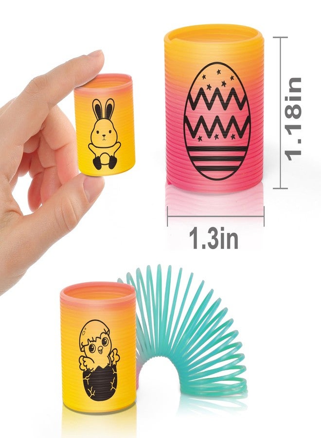 CLEVERZONE 36 Packs Spring Rainbow Magic Fidget Stress Coil Mini Springs Bulk Toys Party Favor Carnival Prize Goodie Bag Stuffers For Kids Boys Girls (Easter) - Image 2