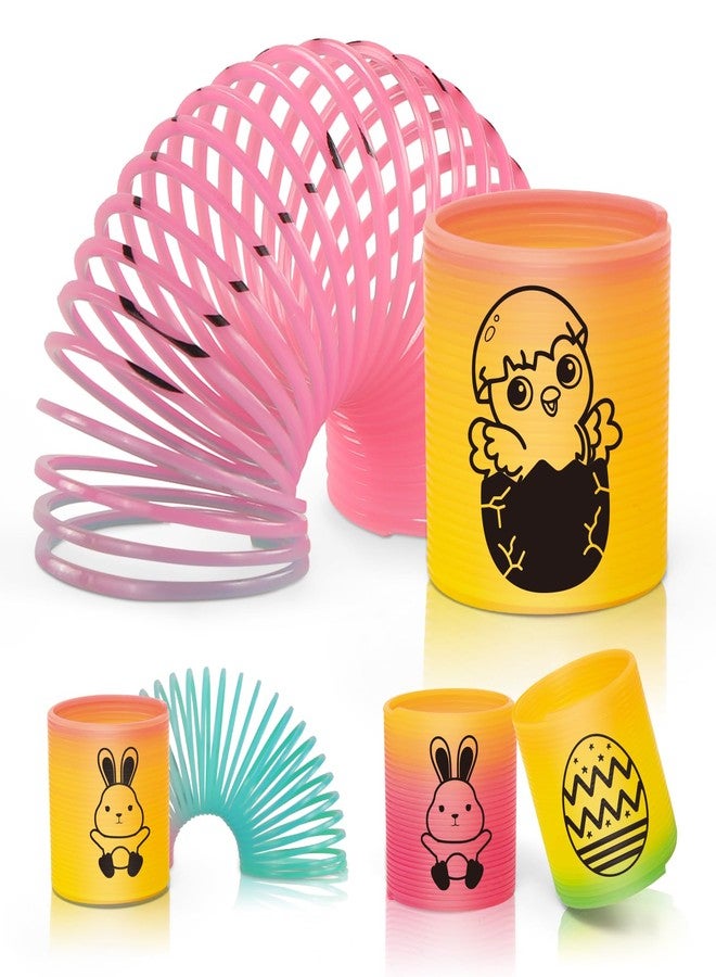 CLEVERZONE 36 Packs Spring Rainbow Magic Fidget Stress Coil Mini Springs Bulk Toys Party Favor Carnival Prize Goodie Bag Stuffers For Kids Boys Girls (Easter) - Image 3