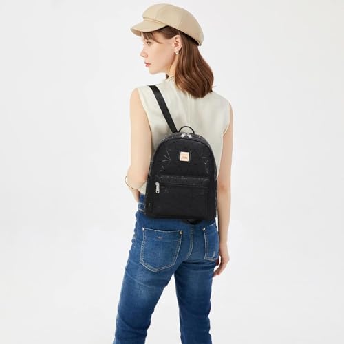 Cusangel Black Mini Backpack For womens, black backpack Purse,10L Synthetic Leather Cute Small Backpack with Pockets,Travel Fashion Backpack,Ladies Shoulder Bags - Image 3