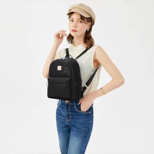 Cusangel Black Mini Backpack For womens, black backpack Purse,10L Synthetic Leather Cute Small Backpack with Pockets,Travel Fashion Backpack,Ladies Shoulder Bags - Image 2