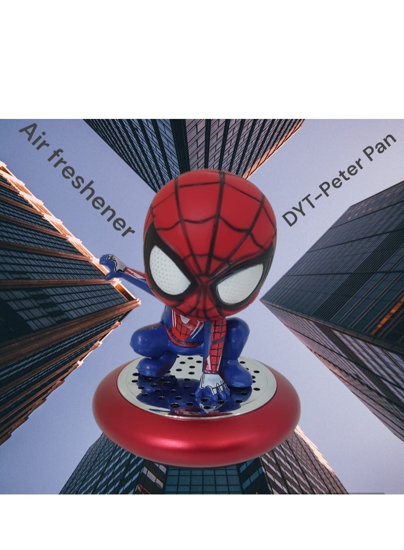 رويال - عطر بيتر بان الفرنسي برائحة التوابل الصلبة معطر هواء للسيارة، ديكور داخلي للوحة قيادة السيارة مع غلاف عطر وعطر عضوي (بيتر بان) (أحمر) - Image 1