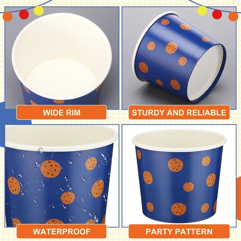Suclain 50 Pcs Anime Theme Paper Snack Bowls 6 oz Disposable Dessert Ice Cream Bowls Cartoon Ice Cream Cups Disposable for Sundae Yogurt Soup Baby Shower Birthday Party Supplies(Modern) - Image 4