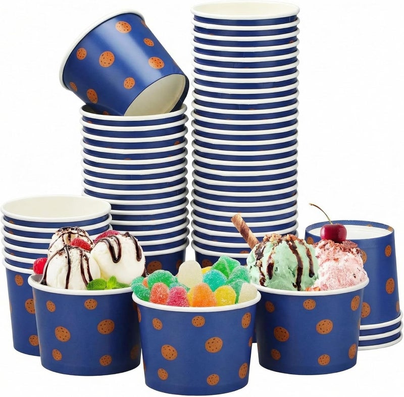 Suclain 50 Pcs Anime Theme Paper Snack Bowls 6 oz Disposable Dessert Ice Cream Bowls Cartoon Ice Cream Cups Disposable for Sundae Yogurt Soup Baby Shower Birthday Party Supplies(Modern) - Image 1