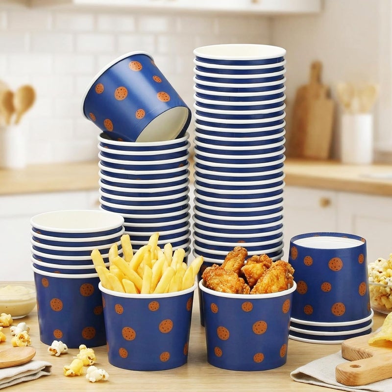 Suclain 50 Pcs Anime Theme Paper Snack Bowls 6 oz Disposable Dessert Ice Cream Bowls Cartoon Ice Cream Cups Disposable for Sundae Yogurt Soup Baby Shower Birthday Party Supplies(Modern) - Image 5