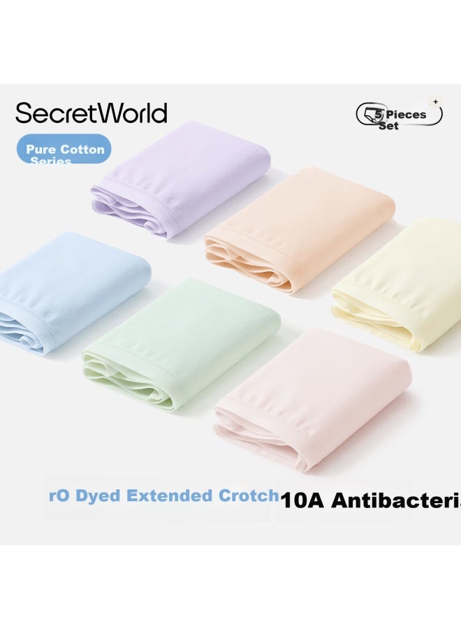 Secretworld Women's Underwear, 100% Pure Cotton, Class A, Thin Summer Style, Large Size, Seamless, Mid-rise, 10a Grade Antibacterial Panties - Image 1
