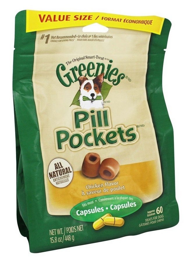 Greenies Greenies Pill Pocket Chicken Flavor Dog Treats Large - 60 Treats (Capsules)  - Image 1