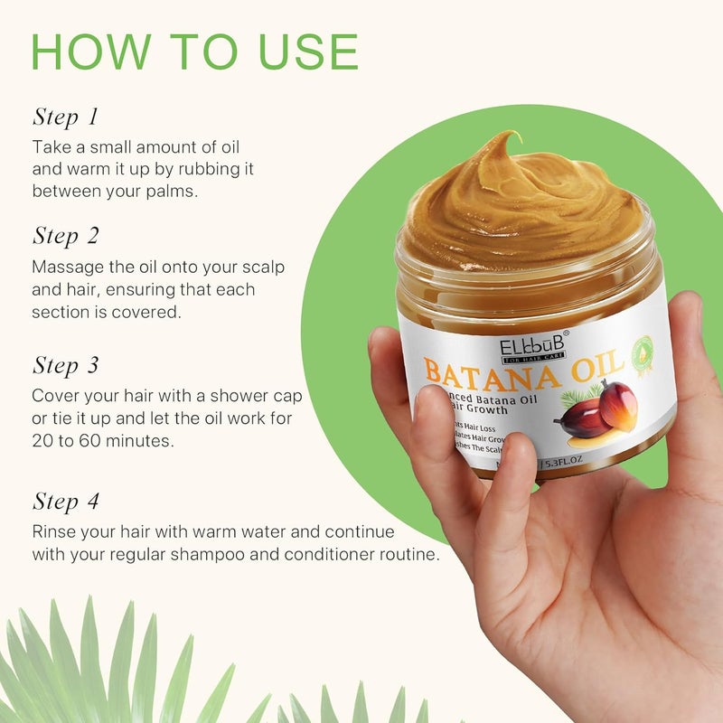 ELBBUB Raw Batana Oil for Hair Growth and Repair -100% Pure, Unrefined Oil from Honduran Rainforests Prevent Hair Loss and Enhances Hair Thickness in Men & Women - Image 4