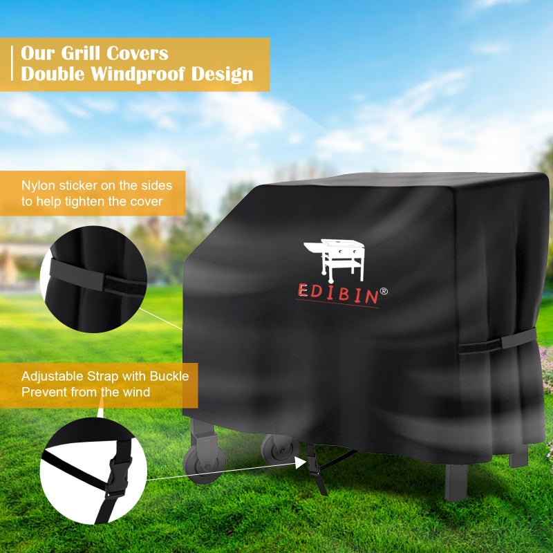 EDIBIN 28" Griddle Cover for Blackstone 28 Inch Original Omnivore Griddle 2206,Waterproof 28 Inch Griddle Cover for Blackstone 2 Burner Griddle 1517, 1605, 1853, 1555 and 28â€ Single Shelf Grill Cover - Image 3