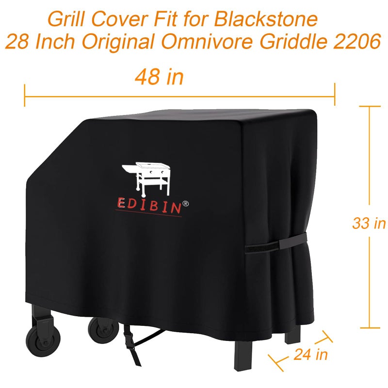 EDIBIN 28" Griddle Cover for Blackstone 28 Inch Original Omnivore Griddle 2206,Waterproof 28 Inch Griddle Cover for Blackstone 2 Burner Griddle 1517, 1605, 1853, 1555 and 28â€ Single Shelf Grill Cover - Image 2
