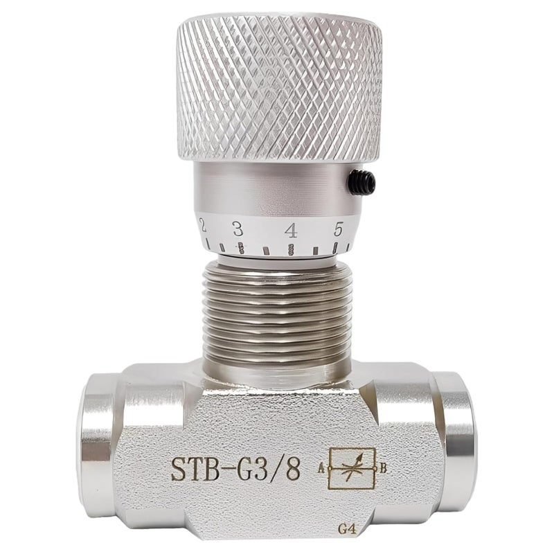 5000 Psi Stb-G3/8 Hydraulic Flow Control Valve, Bi-Directional Carbon Steel, with Knob, -4°F~+158°F Pressure Fittings - Image 1