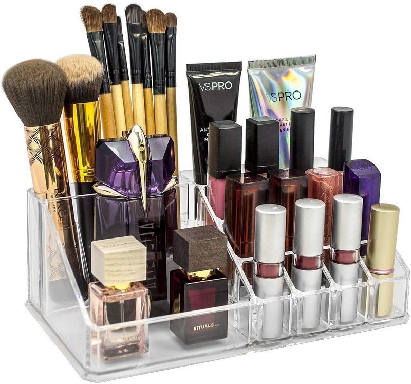 HELIMIX Makeup Organizer Lipstick For Storage Make Up Cosmetic Skincare Organiser For Women Elegant Makeup Vanity With Transparent Display Lipistic Case Lip Gloss Tower combo pack of 2 - Image 3