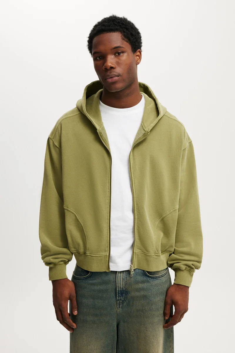 Cotton On CROPPED ZIP UP HOODIE