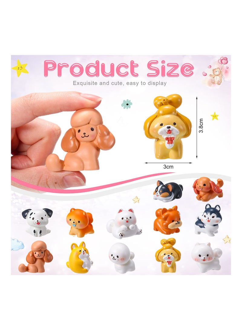SOLARAE 12 PCS Adorable Miniature Dog Figurines Set, Resin Puppy Decorations for Garden, Home, and Birthday Parties - Perfect for Cake Toppers and Plant Pot Decor. - Image 5
