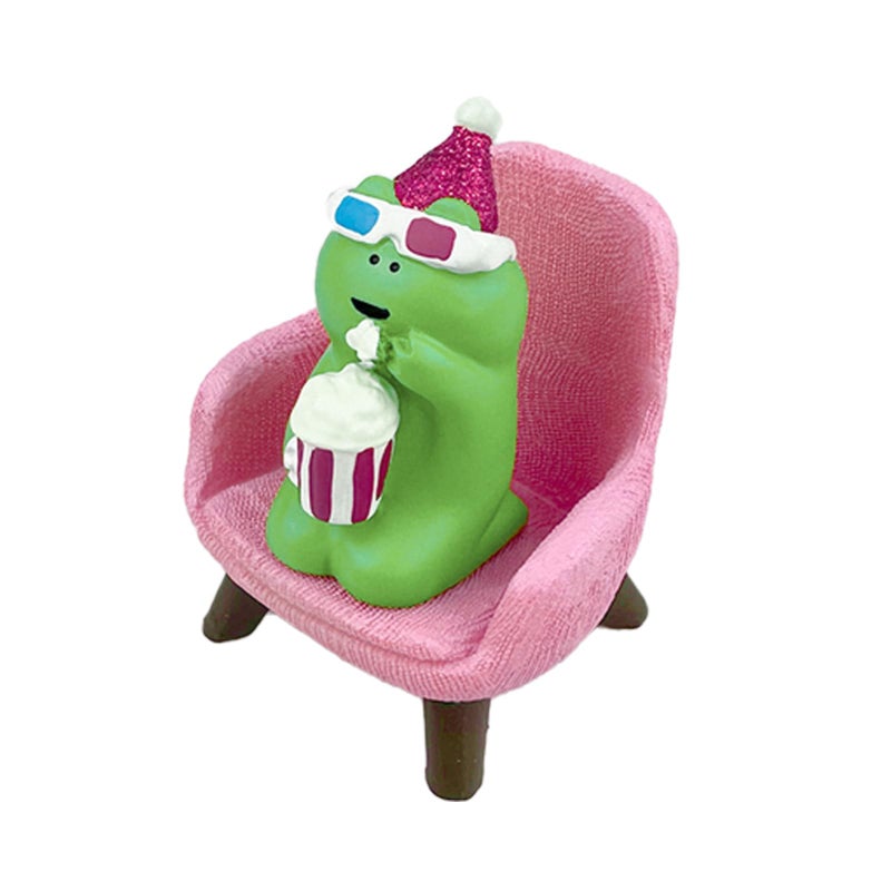 Refintural Cute Popcorn Miniature Frog Figurines - Funny Frog Sculpture for Shelf, Desk Decoration - Frog Desk Accessories for Frog Lovers (Pink) - Image 1