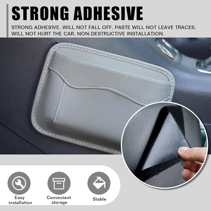 Couslcd Car Seat Side Storage Pocket, Small Organizer,PU Leather Multifunctional Console Side Organizer Bag for Phone, keys, sunglass,wallet,ect (Gray) - Image 5