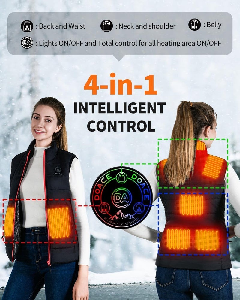 DOACE Heated Vest for Women and Men, Smart Electric Heating Vest Rechargeable, Battery Not Included - Image 2